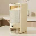 Rice Dispenser 20 lbs | Large Rice Storage Container for Kitchen&Pantry - Space-saving, Moisture & Pest-proof, BPA-Free - Dry Food Dispenser with One-Touch Dispenser & Measuring Cup for Families (Cream White 20Lbs)