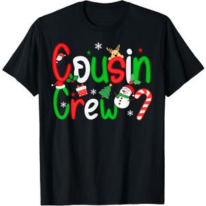 Cousin Crew Christmas Xmas Lights Family Matching Pajamas T-Shirt S