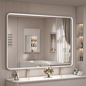 GOLOMO 44x30 Inch Silver Framed Mirror