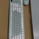 Wireless Keyboard and Mouse Combo, FullSized Wireless Keyboard and Adjustable DPI Mouse, 2.4GHz USB Receiver, Silent Keyboard and Mouse for PC, Windows, MAC, Desktop, Laptop (Avocado Green)