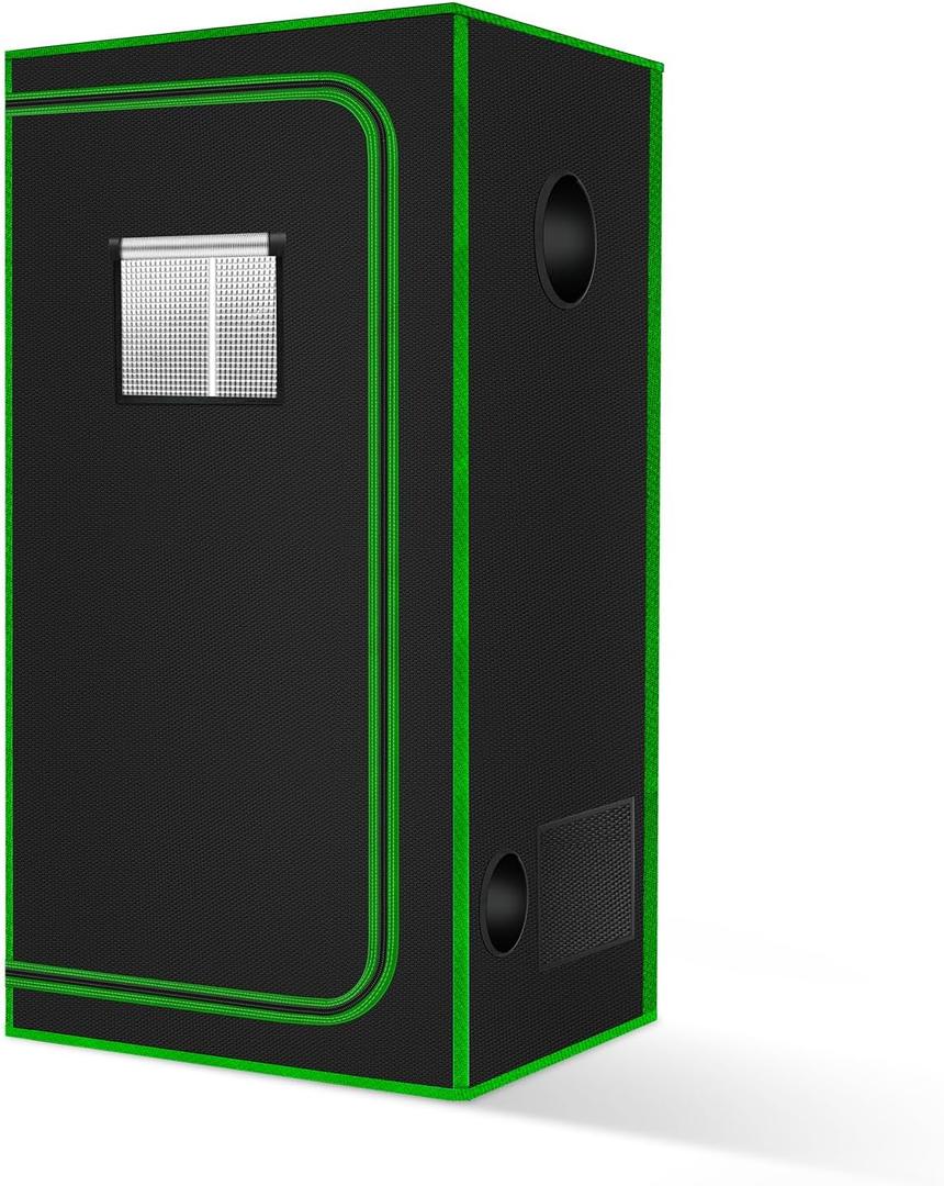 MELONFARM 32"x32"x63'' Grow Tent, High Reflective 600D Diamond Mylar Canvas with Observation Window and Floor Tray for Hydroponic Indoor Plant Growing