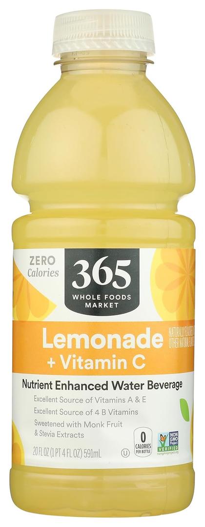 9 x 365 by Whole Foods Market, Water Nutrient Lemonade Vitamin C No Calorie, 20 Fl Oz