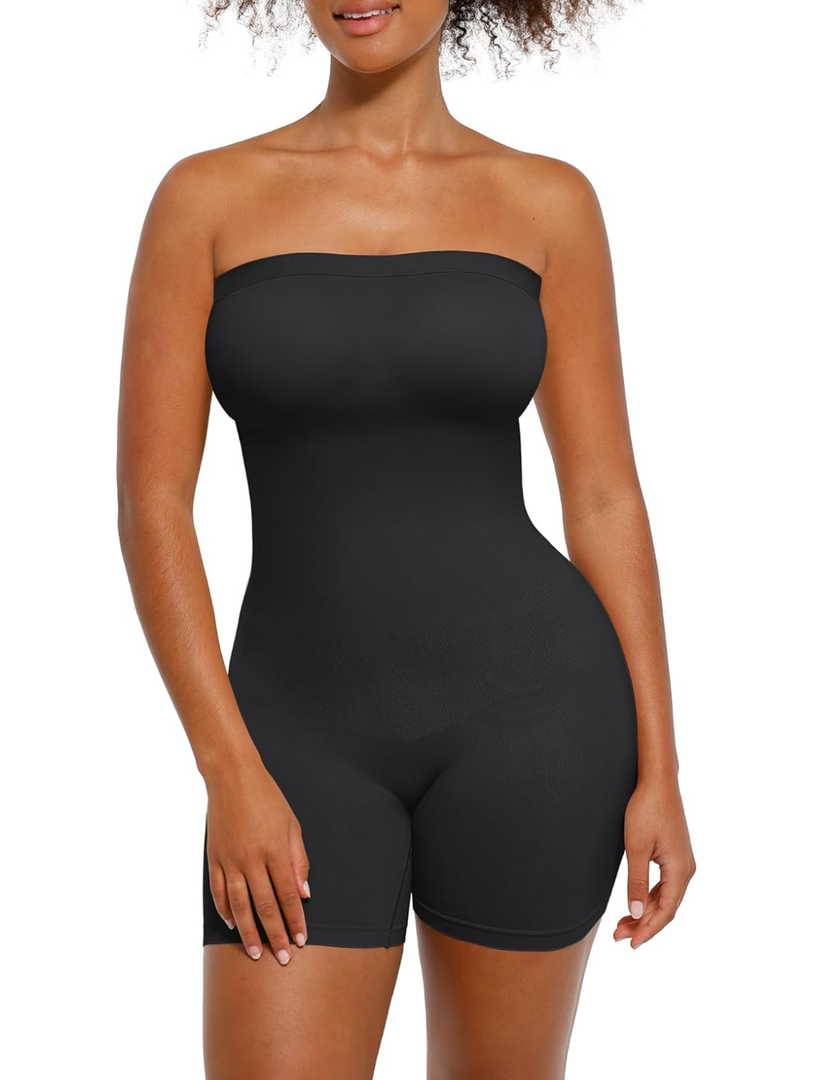 Strapless Shapewear Bodysuit for Women Tummy Control Seamless Butt Lifter Body Shaper with Removable Straps Size 3XL/4XL