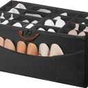 STO STO Shoe Organizer for Closet, Fits Up to 16 Pairs, XL Shoe Box Containers with Adjustable Dividers, Clear Cover Shoe Storage Bins, Stackable Space Saving Shoes Holder for Shoes and Boots, Black