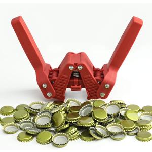 Beer Bottle Capper and Caps Kit, Crown Bottle Cappers Tool With Magnet for Bottle Capping, Red Baron Home Brew Hand Bottles Capper with 150 Crown Caps for Bottling (Beer Bottle Capper)