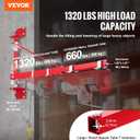 VEVOR Wall Mount Jib Crane, 1320 lbs Max Load Capacity Electric Scaffolding Lift, Electric Hoist Holder Swing Arm with Pole, Steel Hoist Frame, 180 Swivel Scaffold Lifting Arm for Electric Hoist