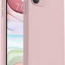 Vooii Compatible with iPhone 11 Case, Upgraded Liquid Silicone with [Flat Edges] [Camera Protection] [Soft Anti-Scratch Microfiber Lining] Phone Case for iPhone 11 6.1 inch - Sand Pink