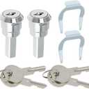 2 PCs Stainless Steel Toolbox Lock with Fastening Tab and Keys for Steel & Tin Cabinets