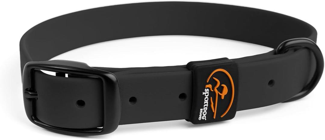 SportDOG Rugged Utility Dog Collar, Black, Large Waterproof, Stink-Proof Coated Webbing and Stainless Steel Hardware, Silicone Strap Keeper, 1 in Wide, Fits Necks 18-25 in, Pack of 3