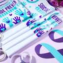 4 Pcs Suicide Prevention Posters Teal and Purple Ribbon Suicide Awareness Autograph Poster 5 x 5ft Photo Props Backdrop Motivational for Fundraiser Charity Event School Social Public Activity Supplies