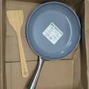 GreenPan Lima Hard Anodized 10" Frying Pan Skillet, Wood Spatula, Ceramic Nonstick, PFAS-Free Nontoxic Pots and Pans, Oven & Broiler Safe, Stainless Steel Handle, Cookware for Eggs & Omelet, Gray