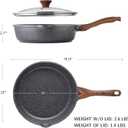 SENSARTE Nonstick Skillet, Deep Frying Pan 10inch, Saute Pan with Lid, Stay-cool Handle, Healthy Stone Cookware Cooking Pan, Induction Compatible (10-Inch/3.5QT)