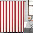 Emvency Shower Curtain Red and White Stripe Abstract Classic Beautiful Color Waterproof Polyester Fabric 72 x 72 Inches Set with Hooks