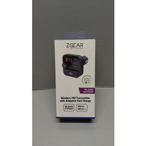 ZGEAR FM Transmitter with Adapter Fast Charger, For Audio and Power, 30 Watts Of Power