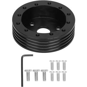 Grant Steering Wheel,Steering Wheel Spacer Grant Gt Adapter,Universal Steering Wheel Hub Kit,1In Aluminum Steering Wheel Hub Spacer For 5 6 Hole Wheels To 3 Hole Adapter(Black)