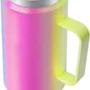 Meoky 40oz Tumbler with Handle, Stainless Steel Travel Mug with 2-in-1 Straw and Sip Lid, Vacuum Insulated Coffee Mug, 100% Leak Proof, Keeps Cold for 34 Hours or Hot for 10 Hours (Carnival)