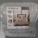 Stratford Park Beige Comforter Set Queen Size, 7 Piece Embroidery Bedding Set, Pillow Sham, Bedskirt, Decorative Pillow, Floral Comforters, Home Decor