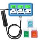 EC pH Monitor for Hydroponics, 6 in 1 WiFi pH ppm Tester for hydroponics System Water,Continuous Monitor of pH PPM EC CF Humidity Temp of Indoor DWC Grow System,Hydro Reservoir Tank, Aeroponic Garden