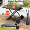 Upgraded Portable Grill Cart for Weber Q1200, Q1000, Q2200, Q2000, Q2400, Foldable Cart for Weber Q Series Gas Grills, Outdoor BBQ Stand with Propane Tank Holder for Travel and Camping