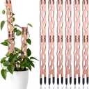 6 Set Extendable Wood Plant Trellis Kit Plant Trellis for Indoor Climbing Houseplants Modular Plants Support Stake with 6 Bases and 6 Extension Parts for Potted Plants Moss Pole Alternative