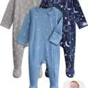 Unnivoll Baby Pajamas 100% Cotton Baby Sleepers for Newborn 0-3 3-6 6-9 Months 3Pcs Footie Pajamas Baby Boys Girls Clothes, 3-6 Months