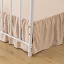 Bed Skirt Full Size Ruffled Bed Skirt with Split Corners, 14 Inch Drop Dust Ruffle Bed Skirts with Platform, Boho Tufted Shabby Chic Full Size Bed Skirts, Cream