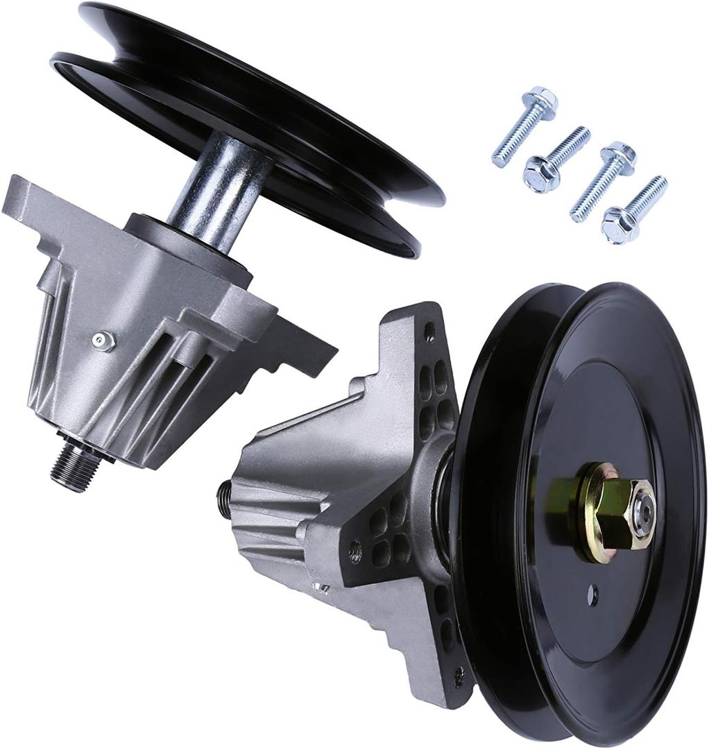Replacement Lawn Mower Spindle Assembly with Pulley Set of 2 - Compatible with Cub Cadet, Troy-Bilt, MTD 42 Inch Deck - Replaces 918-04822B, 618-04822, 618-04822A, 618-04822B, 918-04889, 91804889A