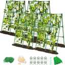 MYMULIKE 2 Pack Cucumber Trellis, Garden Trellis for Climbing Plants Outdoor, A-Frame Cucumber Trellis for Raised Bed, Plant Grow Support for Tomato, Squash, Vegetable, Flower(33"x47"x2Pcs)