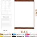 Fullin Magnetic Whiteboard for Fridge - DIY Acrylic Fridge Calendar Board with 2 Printable Letter Size Templates, Dry Erase Marker, Weekly Monthly Planner for Kitchen