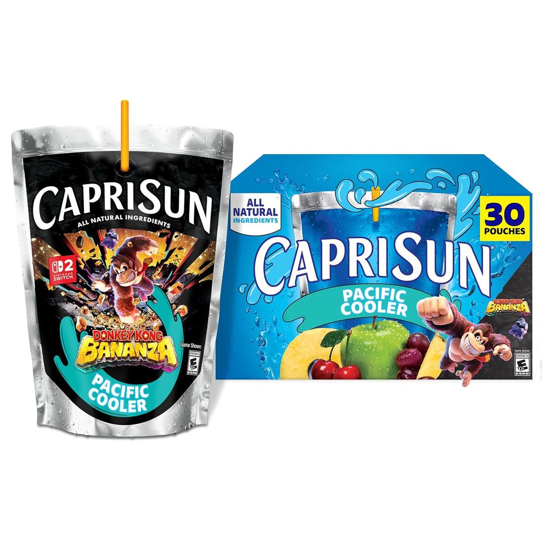 Capri Sun Pacific Cooler Mixed Fruit Flavored Juice Drink Blend, 30 ct Box, 6 fl oz Pouches (EXP 10/22/26)