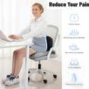 Ergonomic Memory Foam Seat Cushion for Truck Drivers Office Chairs Home Chair Cushion Car Desk Chair Non Slip Pad, Sciatica & Tailbone Pain Relief, Long Sitting Comfort Pad (Grey)