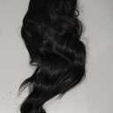 NAYOO Black Wigs with Bangs for Women Long Curly Wavy Hair Wigs Heat Resistant Synthetic Fiber Wigs for Daily Party Use 26 Inches (Black)