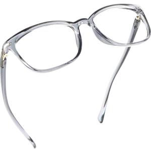 LifeArt Blue Light Blocking Glasses, Anti Eyestrain, Computer Reading Glasses,TV Glasses for Men and Women (09_nola_clear Grey), Magnification Strength: 2.5 x