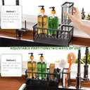 Cisily Kitchen Dish Soap Dispenser Set with Black Sponge Holder and 2 Pack 16.9oz Clear Glass, Dish Soap Dispensers for Kitchen Sink, Vintage Hand and Dish Soap Dispensers Set