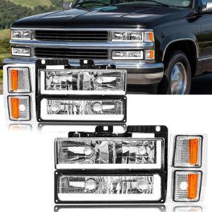 LED DRL Headlights Assembly Fit 1994-1998 Chevy Silverado