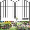 10 Pack Decorative Garden Fence Animal Barrier Fence, 17 in x 10 ft Rustproof Metal No Dig Fence Panels, Arched Small Garden Fence Barrier for Dog Rabbit Flower Bed Edging Yard Ground Patio Defense