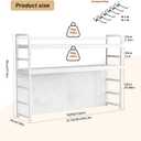 2-Tier Desktop Bookshelf Hutch - Metal Desk Shelf Bookcase with Desk Pegboard Countertop Storage Organizer Rack for Dorm or Office (A, 110cm/43in)
