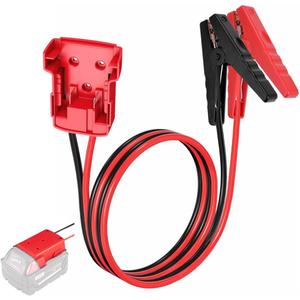 GRZWAYS Jumper Cables alligator clips Compatible with Mil.waukee M18 18V Batteries, Silicone wire 8AWG 2FT Automotive Booster Cables for Jump Starting Tool Battery, Temperature resistance 392 200