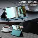 for Samsung Galaxy Z Fold 7 Case Wallet with RFID Blocking Card Holder, PU Leather Kickstand Protective Flip Phone Cover Fit for Galaxy Fold 7 8.0", Bluish Green