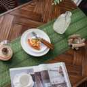 Macrame Table Runner Green Boho Table Runners with Tassels Hand Woven Cotton Table Runner Rustic Farmhouse Table Runners for Bohemian Kitchen Dining Table(12x48in)
