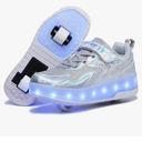 Wooowyet LED Roller Skate Shoes for Kids Boys Girls Light Up Fashion Sneakers Wheels Wheeled USB Rechargeable Hook&Loop 31