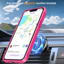 Hocase for iPhone 14/13 Case 6.1", with Magnetic Ring Stand [Compatible with MagSafe] [Military Grade Protection] Slim Shockproof Translucent Protective Phone Case - Hot Pink