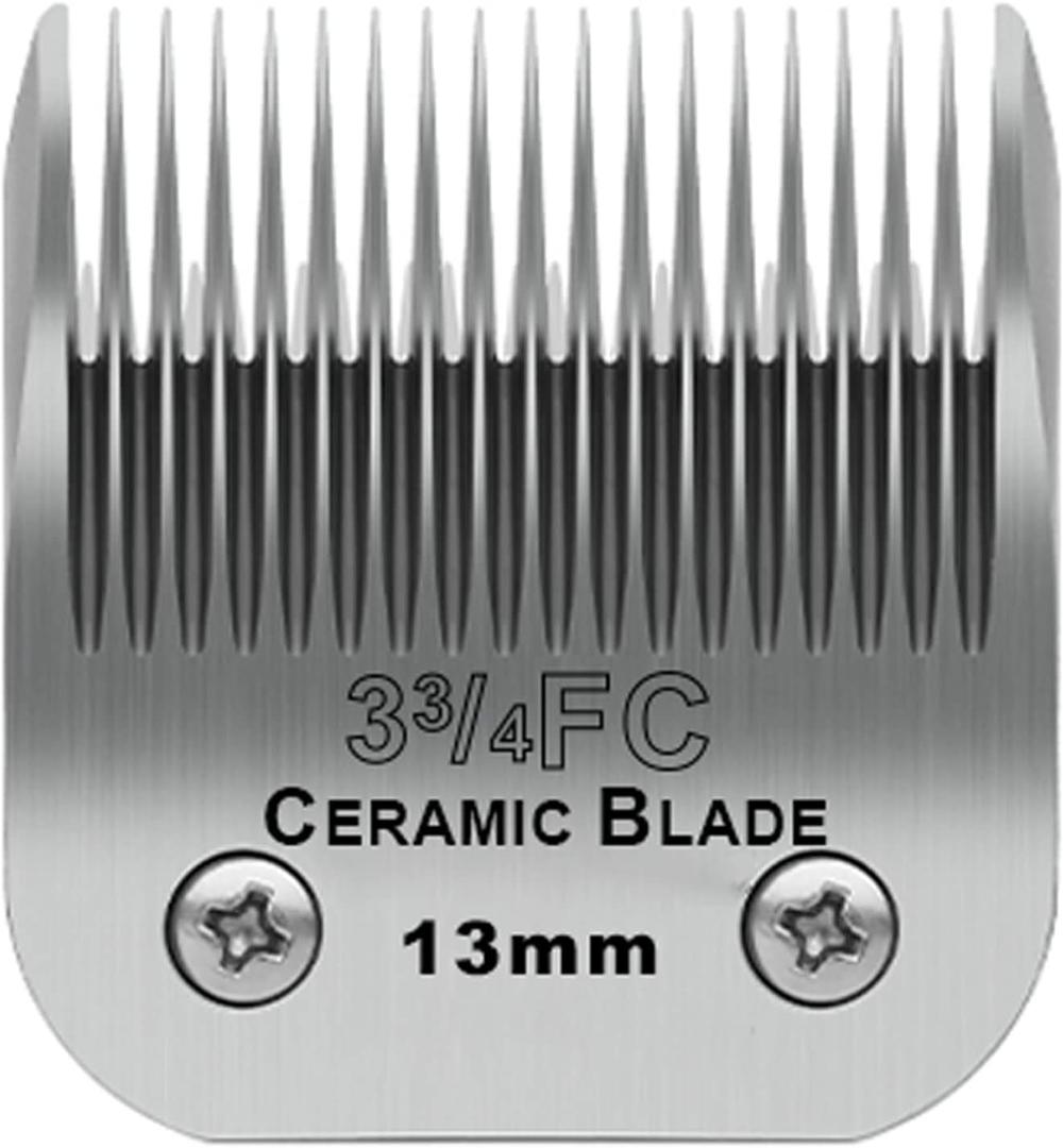 Detachable Pet Dog Grooming Clipper Ceramic Blades,Compatible with Size 3-3/4FC Cut Length 1/2"(13mm),Compatible with Oster A5,Wahl KM10 Series Clippers