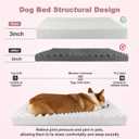 Orthopedic Dog Beds for Medium Dogs, Fluffy Faux Rabbit Fur Pet Bed with Removable Washable Cover, Dog Bed Mat with Egg Crate Foam & Waterproof Lining, Anti Slip Bottom, Pink,30"x20"x3"