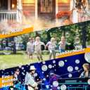 Fog Bubble Machine with 6 PCS RGB Lights & Remote,900W 3 in 1 Smoke Bubble Maker Unleash High-Output Long-Range Bubble & Fog Blower for Halloween Christmas Party Wedding Birthday (Small)