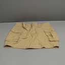 Women Denim Cargo Skirt Mini Low Waist Button Bodycon Y2K Flap Pockets Skirts (Large, Khaki)