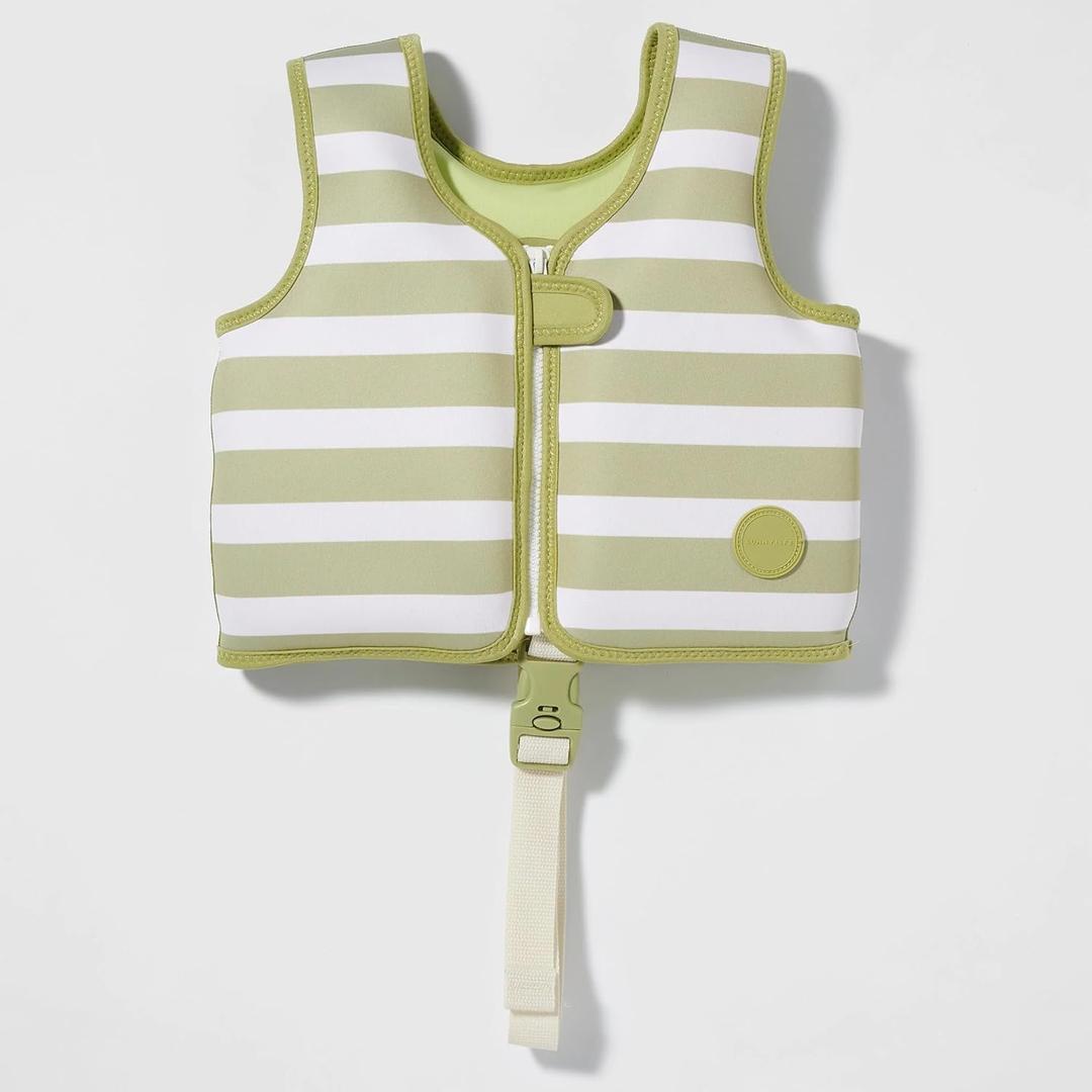 SUNNYLiFE Swim Vest - Constructed with Neoprene Plus a Secure Front Zip and Develop Water Confidence. | Toddler Swim Vest (1-2 yrs, Into The Wild Khaki)