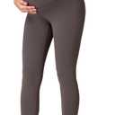 Colorfulkoala Womens Dreamlux Maternity Leggings Over The Belly 25" / 28" Inseam Soft Workout Activewear Yoga Pregnancy Pants (Brown, XS)