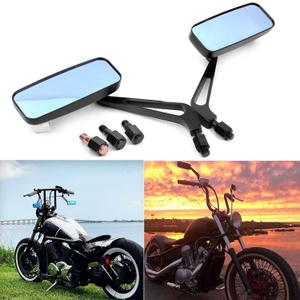 8mm/10mm Black Rectangle Motorcycle Rear view Side Mirrors compatible with Honda Grom Kawasaki Suzuki Yamaha Cruiser Chopper