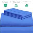LuxClub 4 PC Sheet Set Bed Sheets Deep Pockets 16" Eco Friendly Wrinkle Free Cooling Machine Washable Hotel Bedding Silky Soft - Marine Blue Full